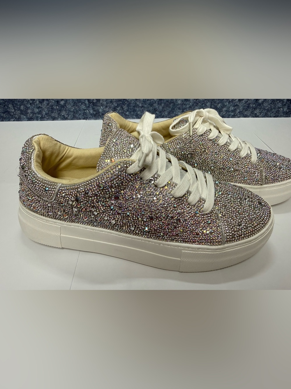 Betsey Johnson SB-SIDNY Rhinestone Sneakers Women’s 9 Crystal Bling Shoes - Picture 8 of 16